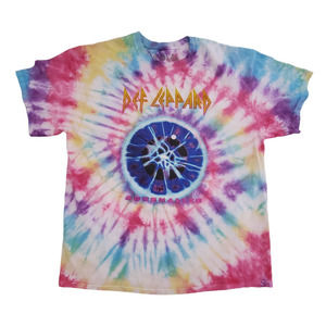 Retro Def Leppard Adrenalize Tie Dye T-Shirt Short Sleeve Men's Women's Size XL